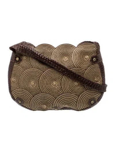 Pre-owned Eric Javits Raffia Shoulder Bag In Yellow