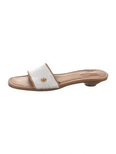 Pre-owned Eric Javits Raffia Slides In Multi