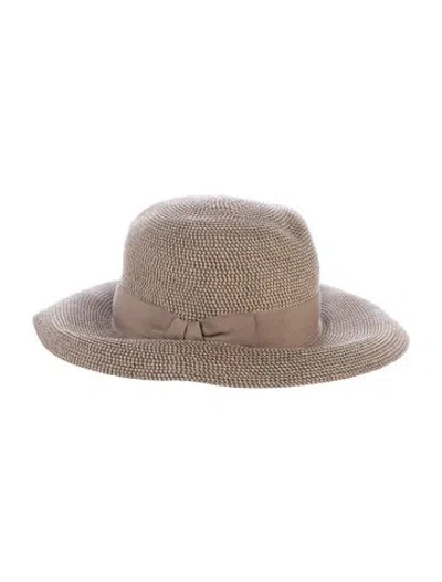 Pre-owned Eric Javits Raffia Straw Sun Hat In Neutrals