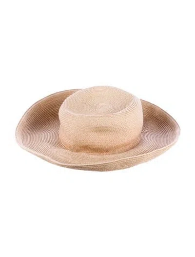 Pre-owned Eric Javits Raffia Sun Hat In Neutral