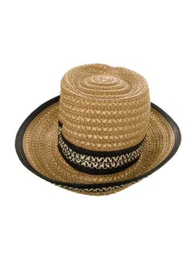 Pre-owned Eric Javits Raffia Sun Hat In Neutral