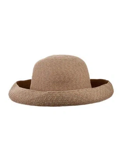 Pre-owned Eric Javits Raffia Sun Hat In Neutral
