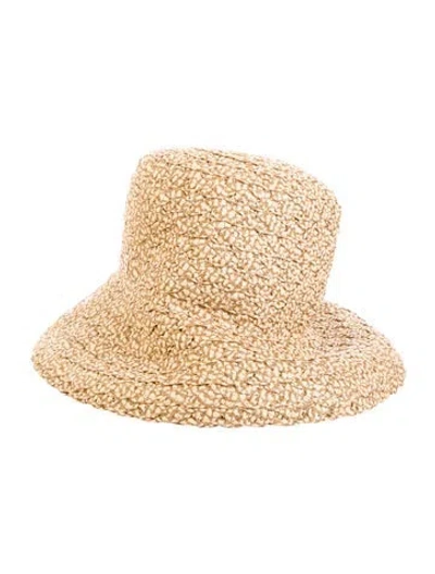 Pre-owned Eric Javits Raffia Sun Hat In Neutral