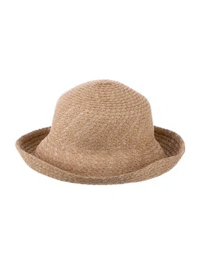 Pre-owned Eric Javits Raffia Sun Hat In Neutral