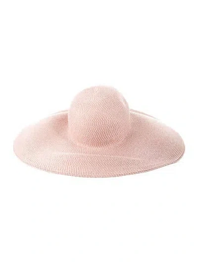 Pre-owned Eric Javits Raffia Sun Hat In Pink