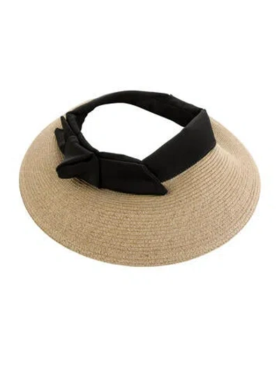 Pre-owned Eric Javits Raffia Sun Visor In Neutral