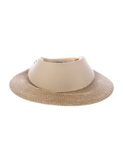 Pre-owned Eric Javits Raffia Sun Visor In Neutral