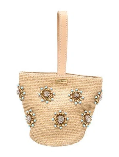 Pre-owned Eric Javits Raffia Top Handle Bag In Neutral