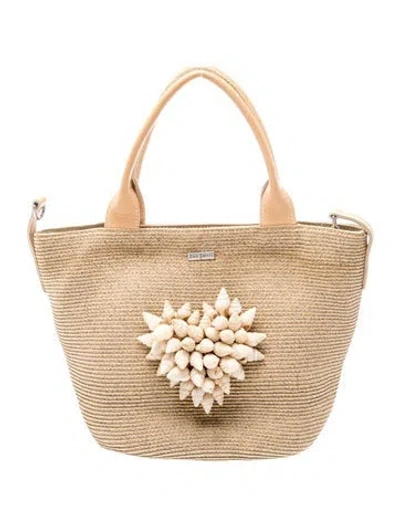 Pre-owned Eric Javits Raffia Top Handle Bag In Neutrals