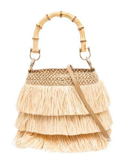 Pre-owned Eric Javits Raffia Top Handle Bag In Neutrals