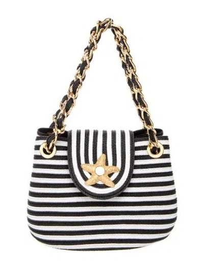 Pre-owned Eric Javits Raffia Top Handle Bag In White