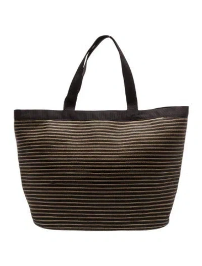 Pre-owned Eric Javits Raffia Tote In Black