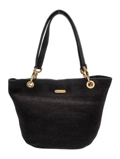Pre-owned Eric Javits Raffia Tote In Black