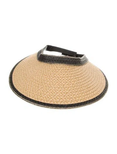 Pre-owned Eric Javits Raffia Visor In Neutral