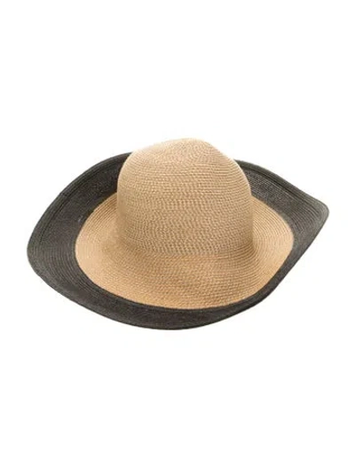 Pre-owned Eric Javits Raffia Wide Brim Hat In Neutrals