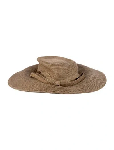 Pre-owned Eric Javits Rattan Sun Hat In Neutral