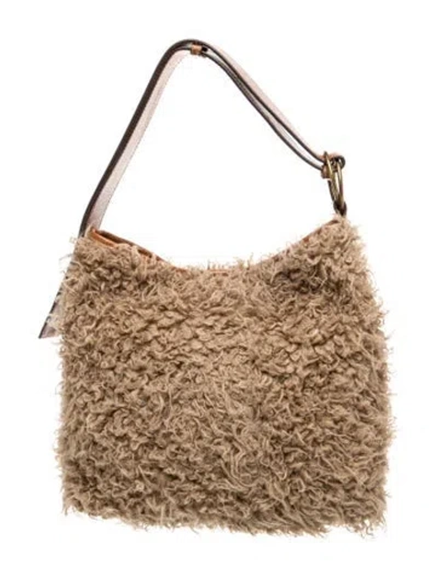 Pre-owned Eric Javits Shearling Hobo In Neutral