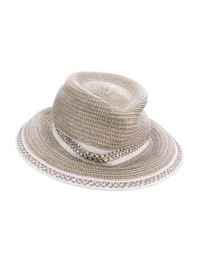 Pre-owned Eric Javits Silver Sparkle Felt Fedora Hat