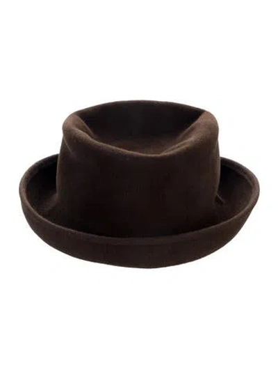 Pre-owned Eric Javits Soft Bowler Hat In Brown