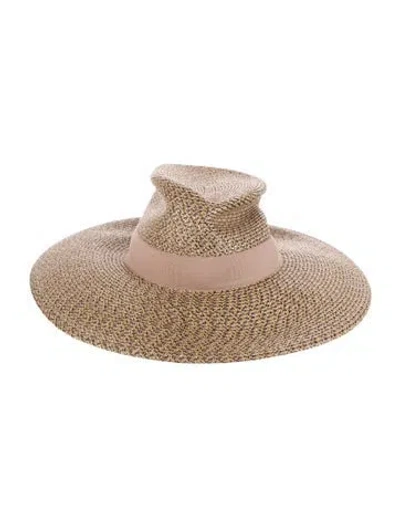 Pre-owned Eric Javits Stiff Straw Hat In Neutrals