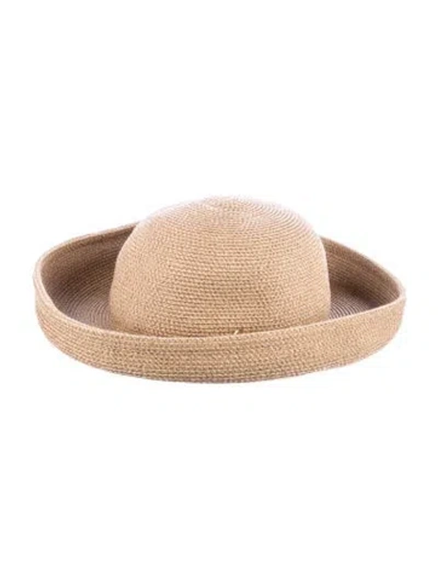 Pre-owned Eric Javits Straw Beach Hat In Neutrals