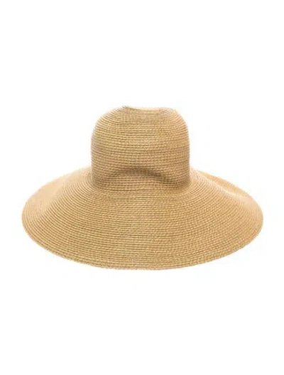 Pre-owned Eric Javits Straw Beach Hat In Neutrals