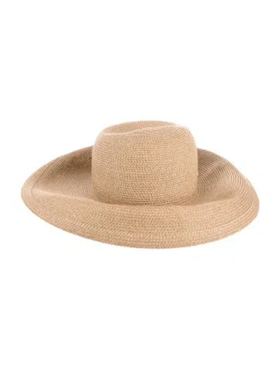 Pre-owned Eric Javits Straw Beach Hat In Neutrals