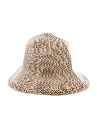 Pre-owned Eric Javits Straw Blend Bucket Hat In Neutrals