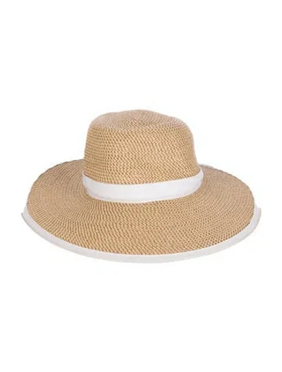 Pre-owned Eric Javits Straw Boater Visor In Neutrals