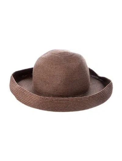 Pre-owned Eric Javits Straw Bowler Hat In Brown