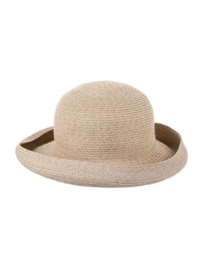 Pre-owned Eric Javits Straw Bowler Hat In Neutral