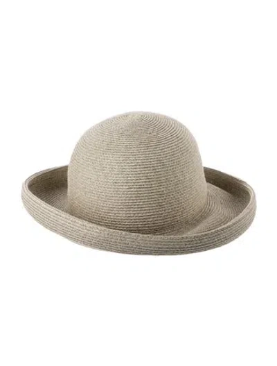 Pre-owned Eric Javits Straw Bowler Hat In Neutral