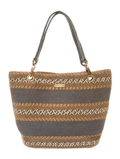 Pre-owned Eric Javits Straw Bucket Bag In Blue