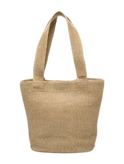 Pre-owned Eric Javits Straw Bucket Bag In Brown