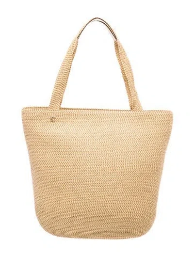 Pre-owned Eric Javits Straw Bucket Bag In Neutral