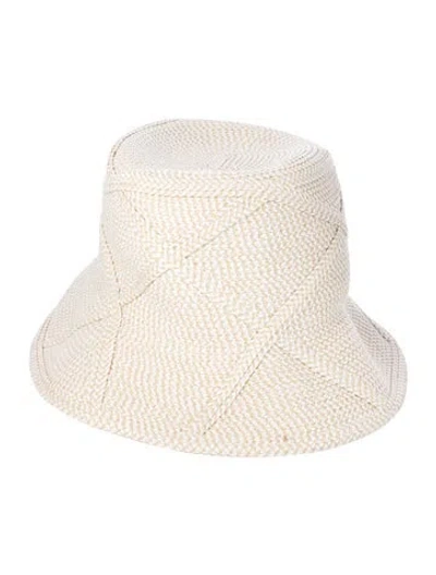 Pre-owned Eric Javits Straw Bucket Hat In Neutral