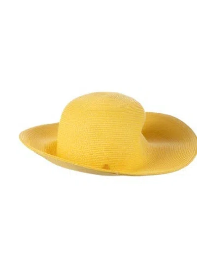 Pre-owned Eric Javits Straw Bucket Hat In Yellow