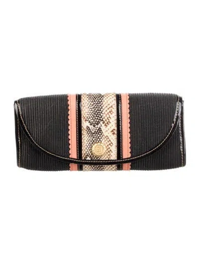Pre-owned Eric Javits Straw Clutch In Black