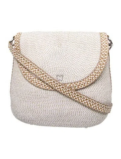 Pre-owned Eric Javits Straw Crossbody Bag In Neutral