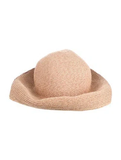 Pre-owned Eric Javits Straw Curved Brim Sun Hat In Neutrals