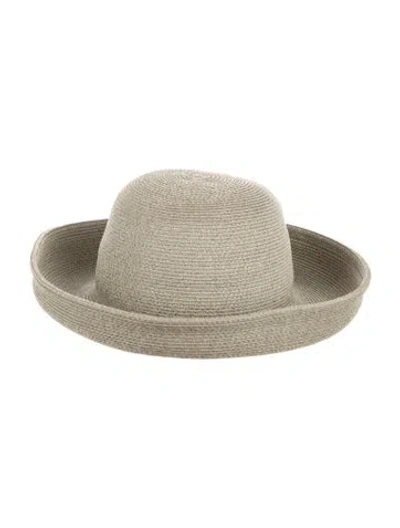 Pre-owned Eric Javits Straw Fedora In Neutrals