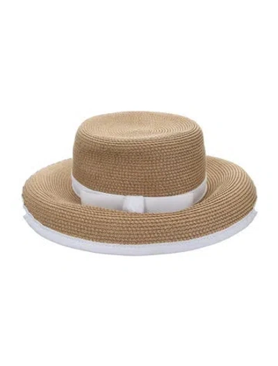 Pre-owned Eric Javits Straw Hat In Neutrals/white