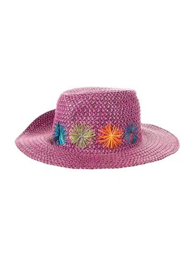 Pre-owned Eric Javits Straw Hat In Pink