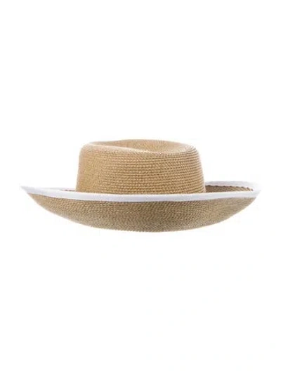 Pre-owned Eric Javits Straw Panama Hat In White