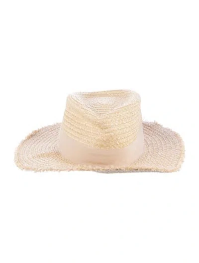 Pre-owned Eric Javits Straw Panama Sun Hat W/tags In Neutrals