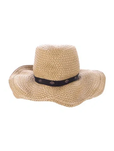 Pre-owned Eric Javits Straw Patterned Panama Hat In Neutrals