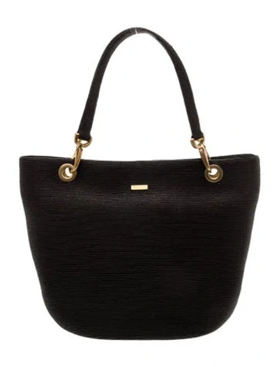 Pre-owned Eric Javits Straw Shoulder Bag In Black