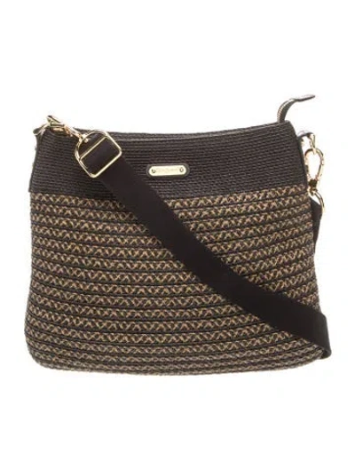 Pre-owned Eric Javits Straw Shoulder Bag In Black