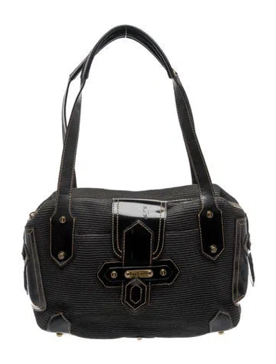 Pre-owned Eric Javits Straw Shoulder Bag In Black