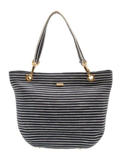 Pre-owned Eric Javits Straw Shoulder Bag In Blue